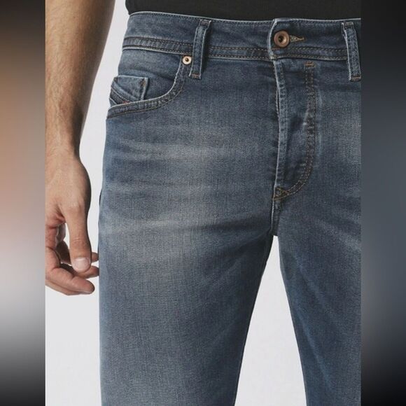 Diesel Baster Regular Slim Tapered Jeans Muted Blue 084NS W30 L30 - Picture 9 of 9